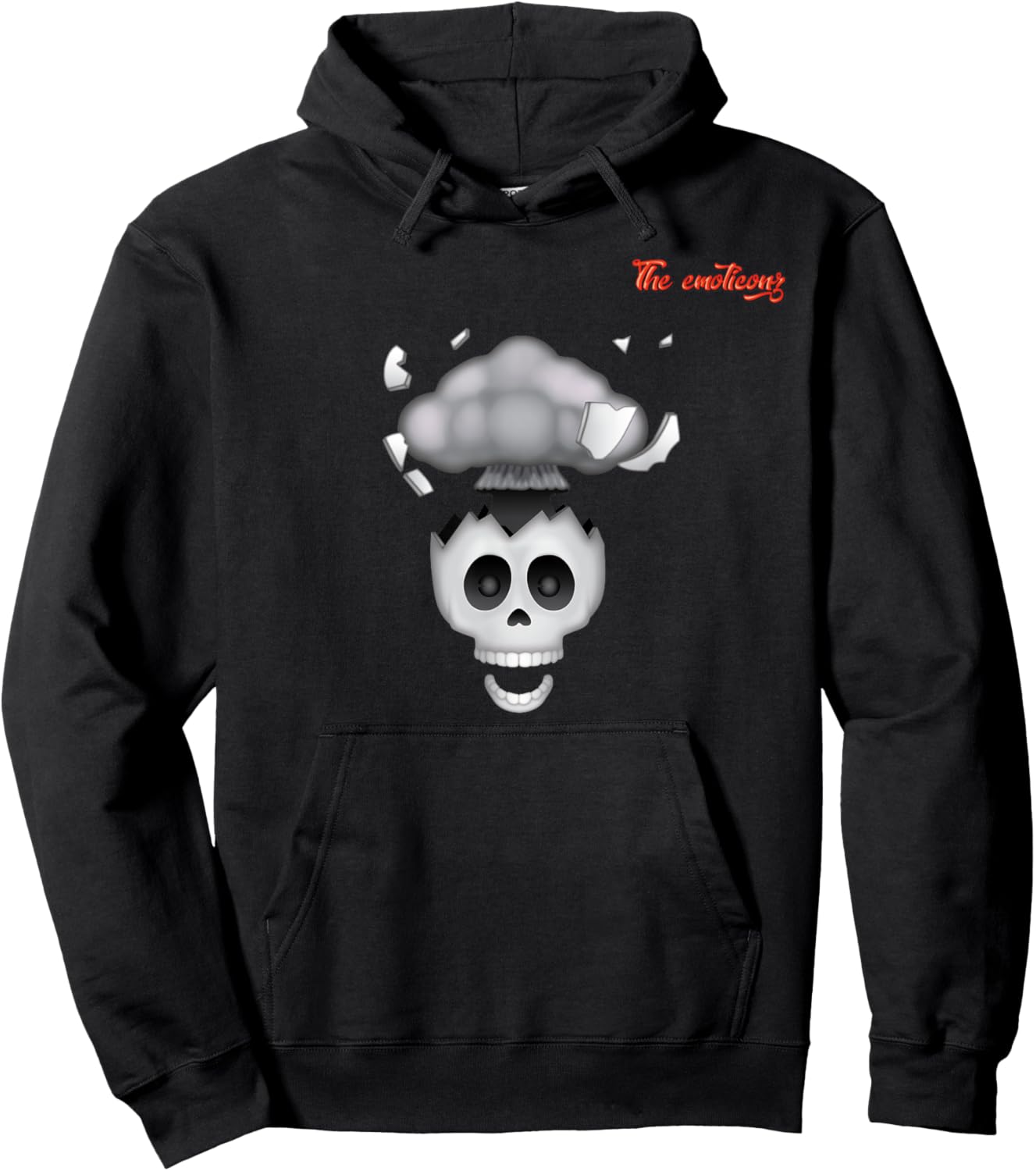 Emoji Head Exploding Skull Face Hoodie - Hoodie | Black