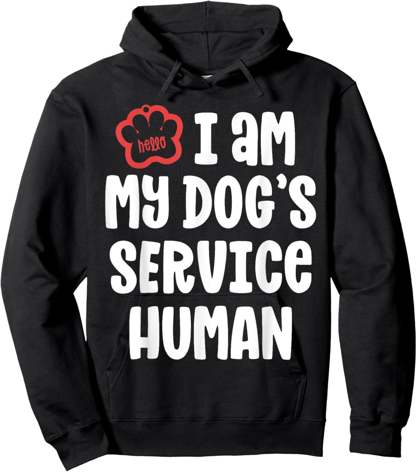 Funny Service Dog Shirt I Am My Dogs Human Gift Hoodie - Hoodie | Black
