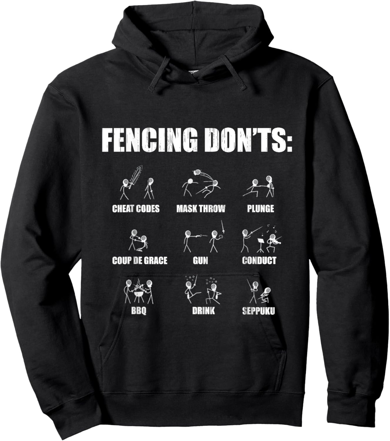 Funny Fencing Shirt Fencer Swordsman Fencing Don't Chart Hoodie - Hoodie | Black