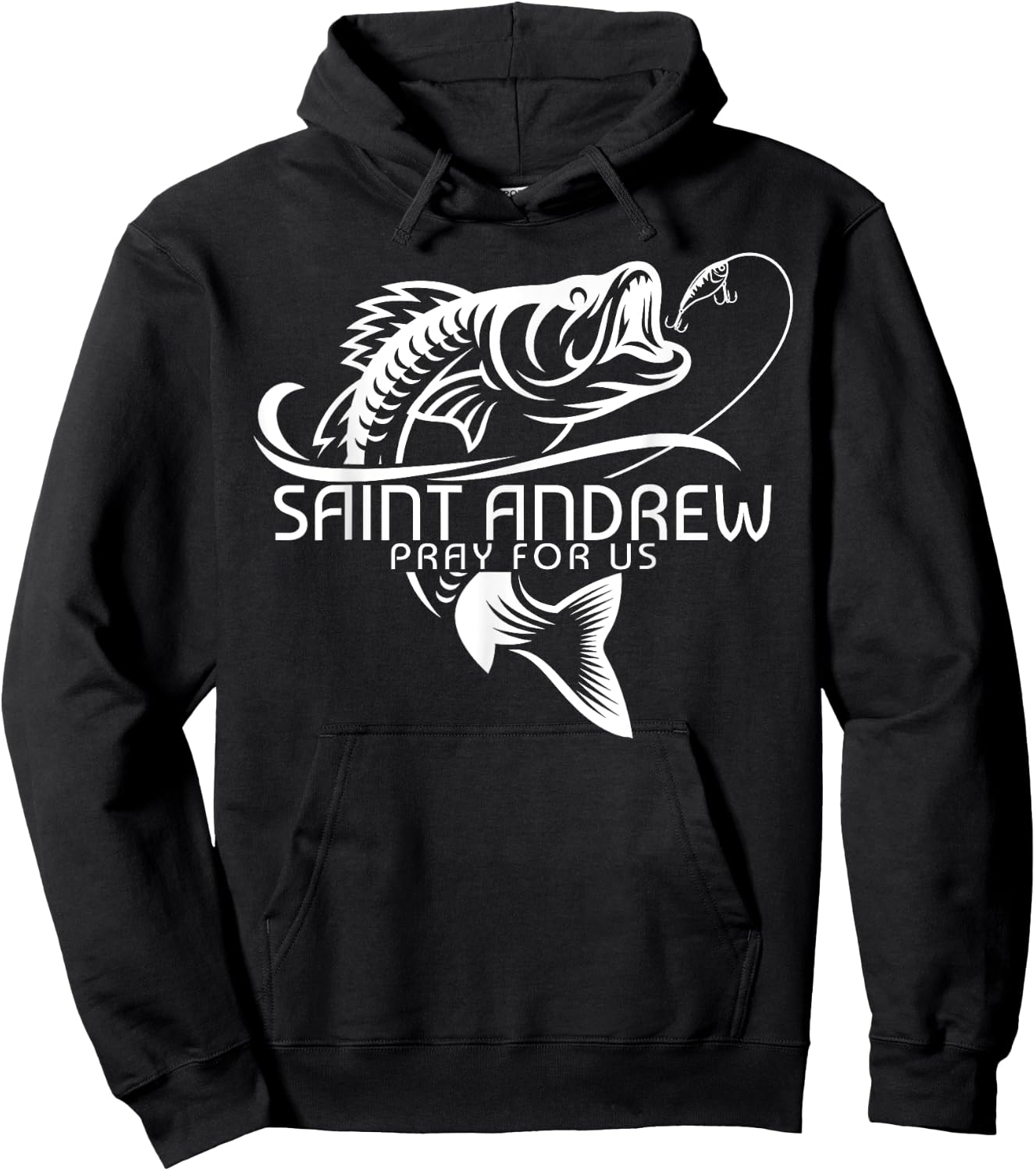 St Andrew Fishing Patron Saint of Fisherman Catholic Saint Hoodie - Hoodie | Black