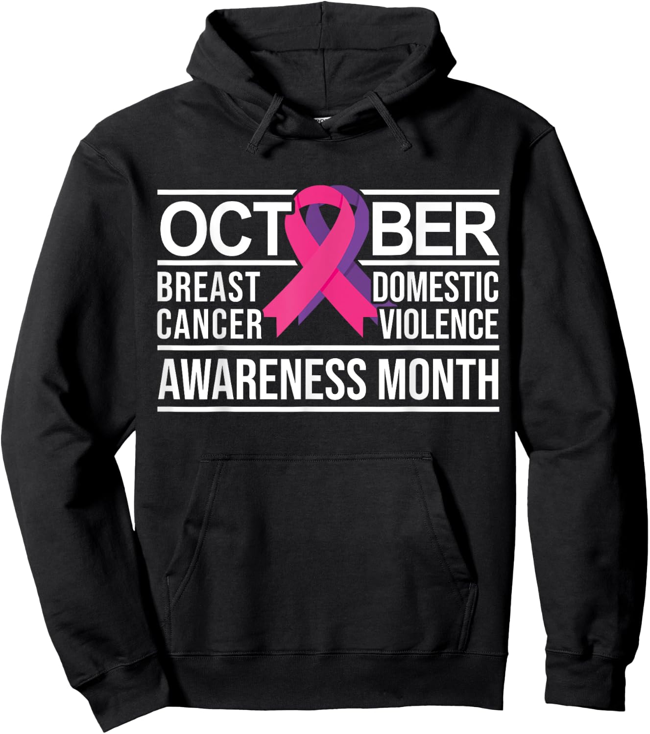 Breast Cancer and Domestic Violence Awareness Hoodie - Hoodie | Black
