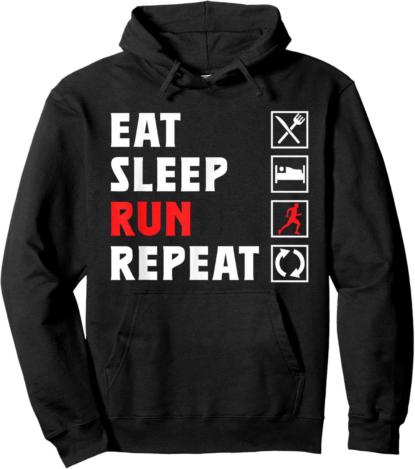Eat Sleep Run Repeat Jogging Running Runner Jogging Running Hoodie - Hoodie | Black