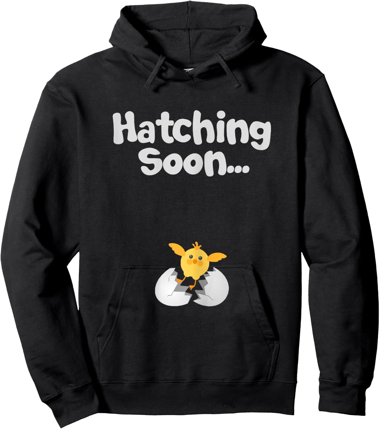 Hatching Soon Egg with Baby Chicken Future Mothers Hoodie - Hoodie | Black