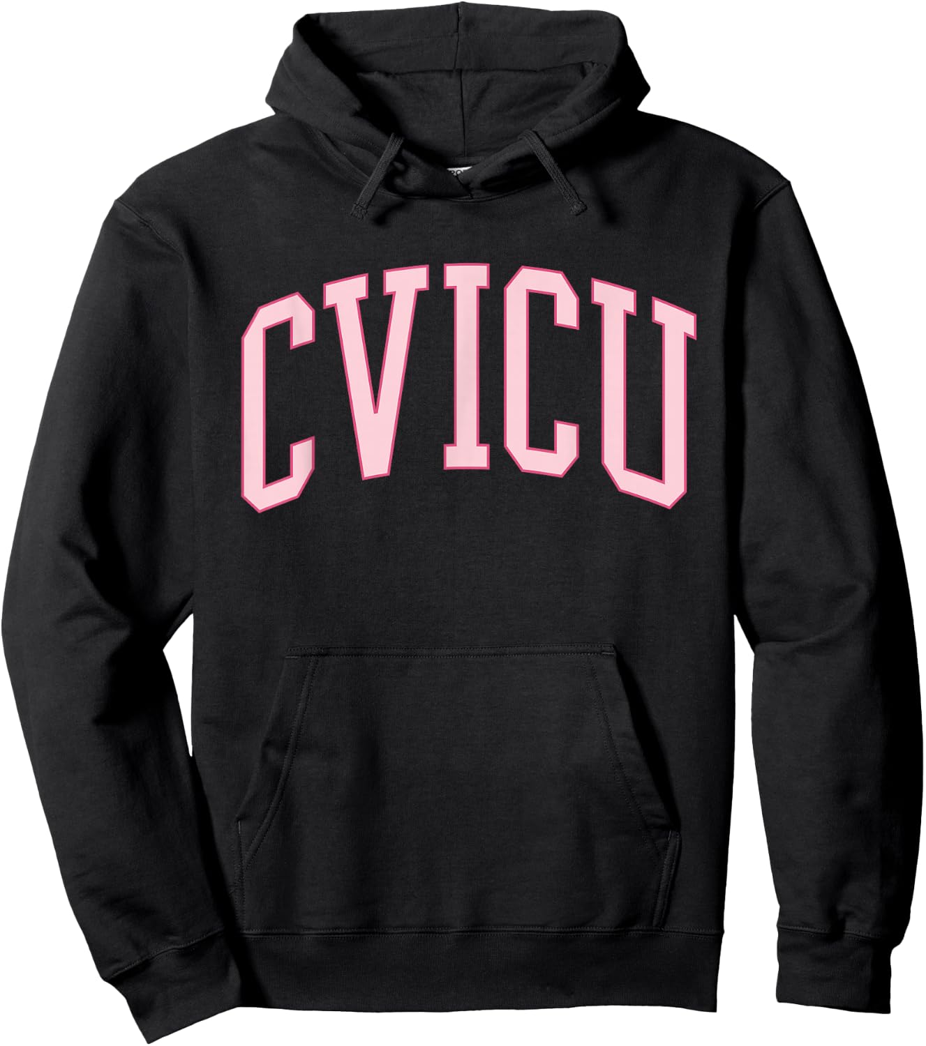 CVICU Nurse Pink Preppy Cardiac ICU Cardiology Hoodie - Hoodie | Black