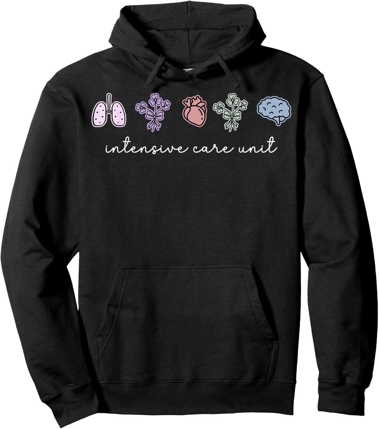 Retro Intensive Care Unit RN ICU Nurse Nursing School Hoodie - Hoodie | Black