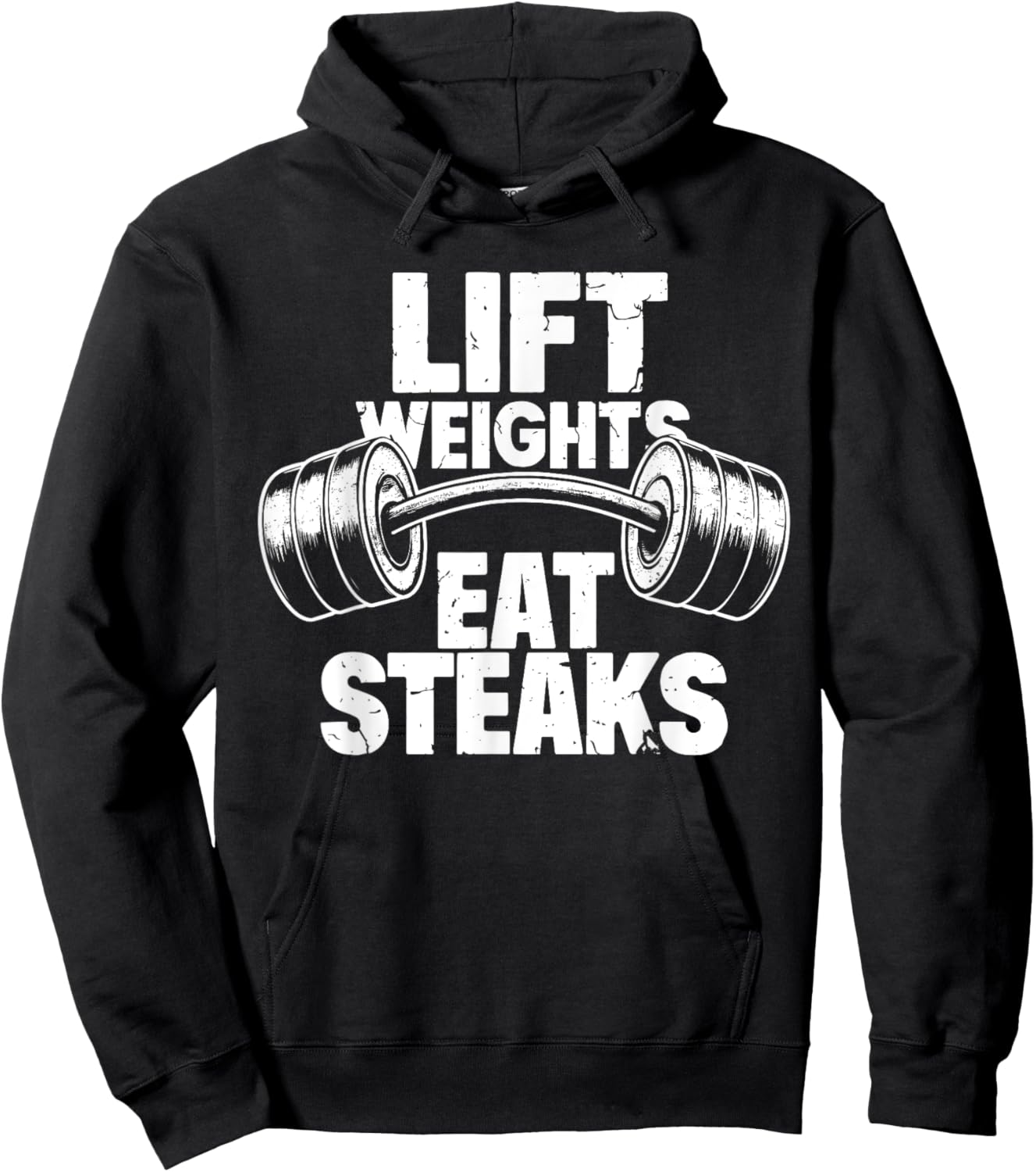 Lift Weights Eat Steaks Funny Gym Fitness Motivation Hoodie - Hoodie | Black
