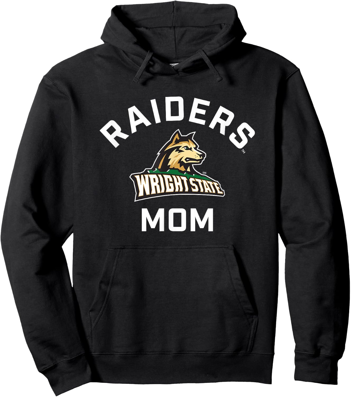 Wright State University WSU Raiders Arched Mom Hoodie - Hoodie | Black