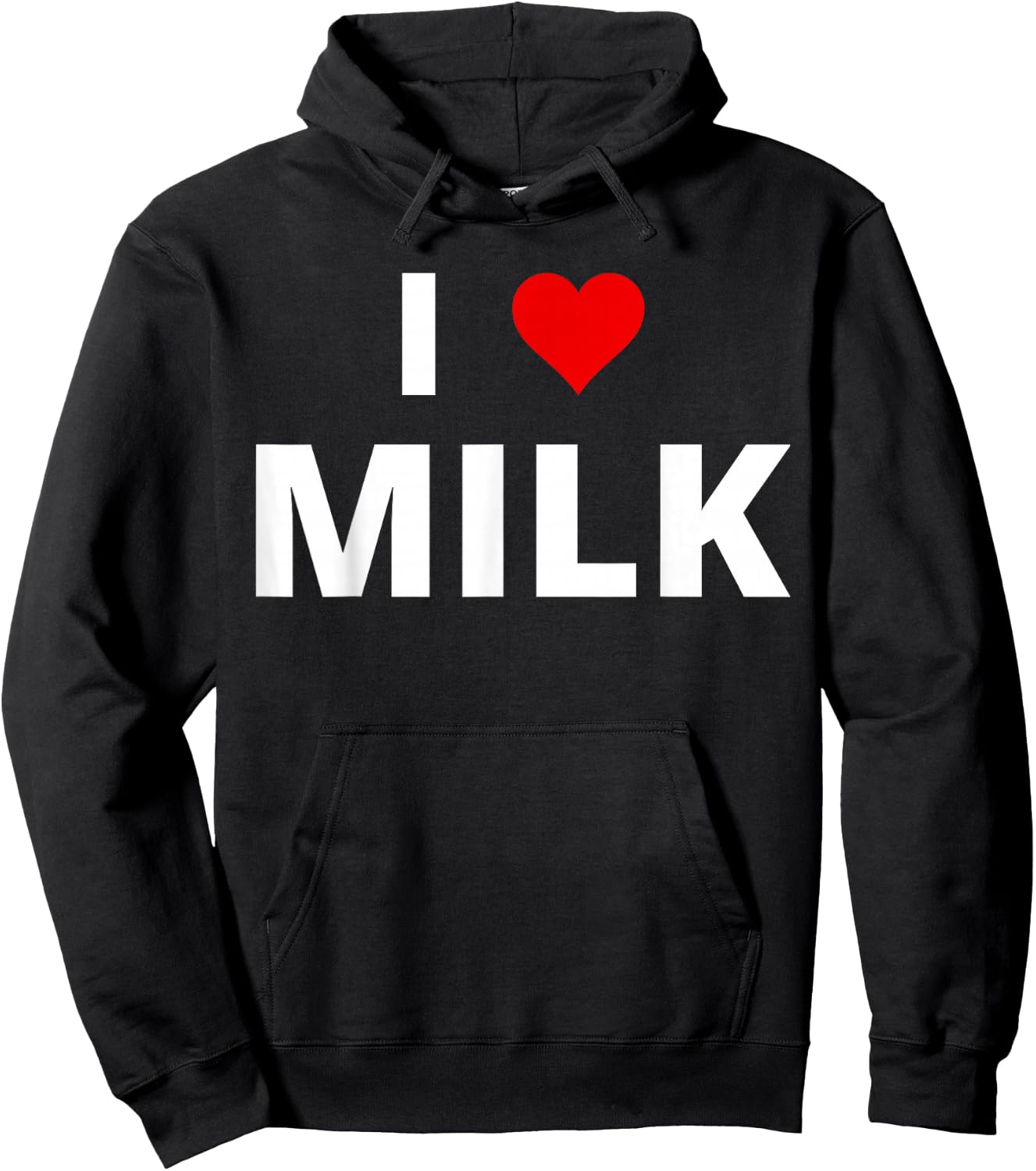 I Love Milk, With A Red Heart Hoodie - Hoodie | Black