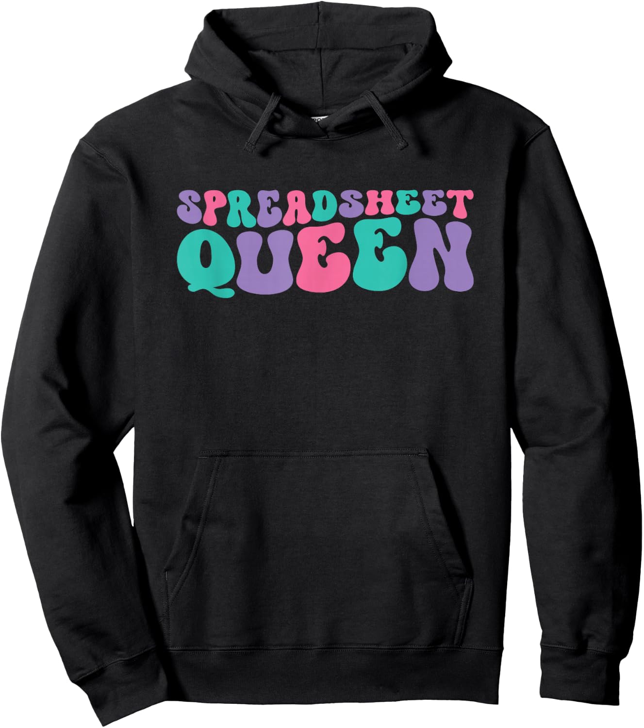 Spreadsheet Queen Spreadsheets Retro Vintage Groovy Hoodie - Hoodie | Black