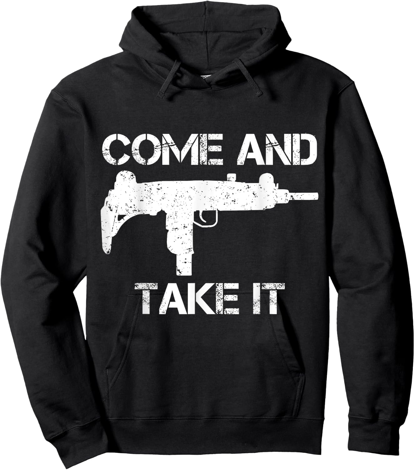 Uzi SMG 2nd Amendment Come and Take It Patriotic Gun Hoodie - Hoodie | Black