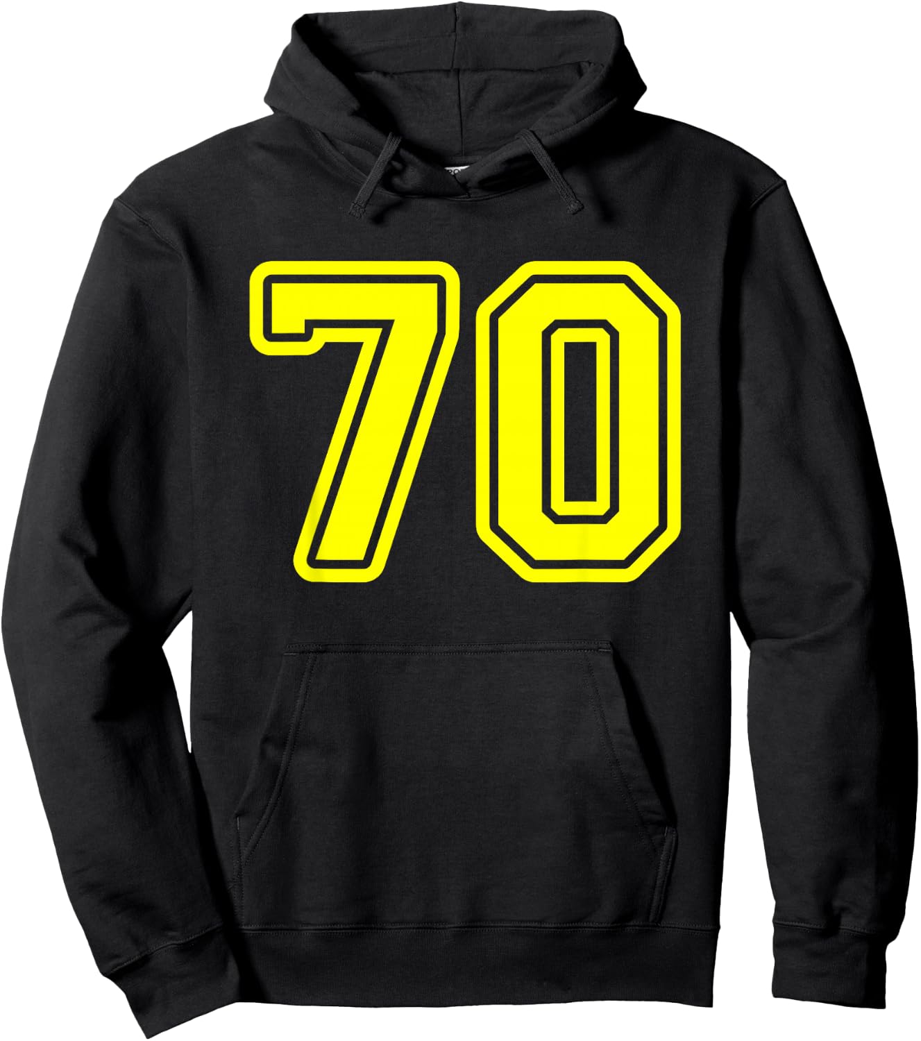 Yellow Sport Team Number #70 Hoodie - Hoodie | Black