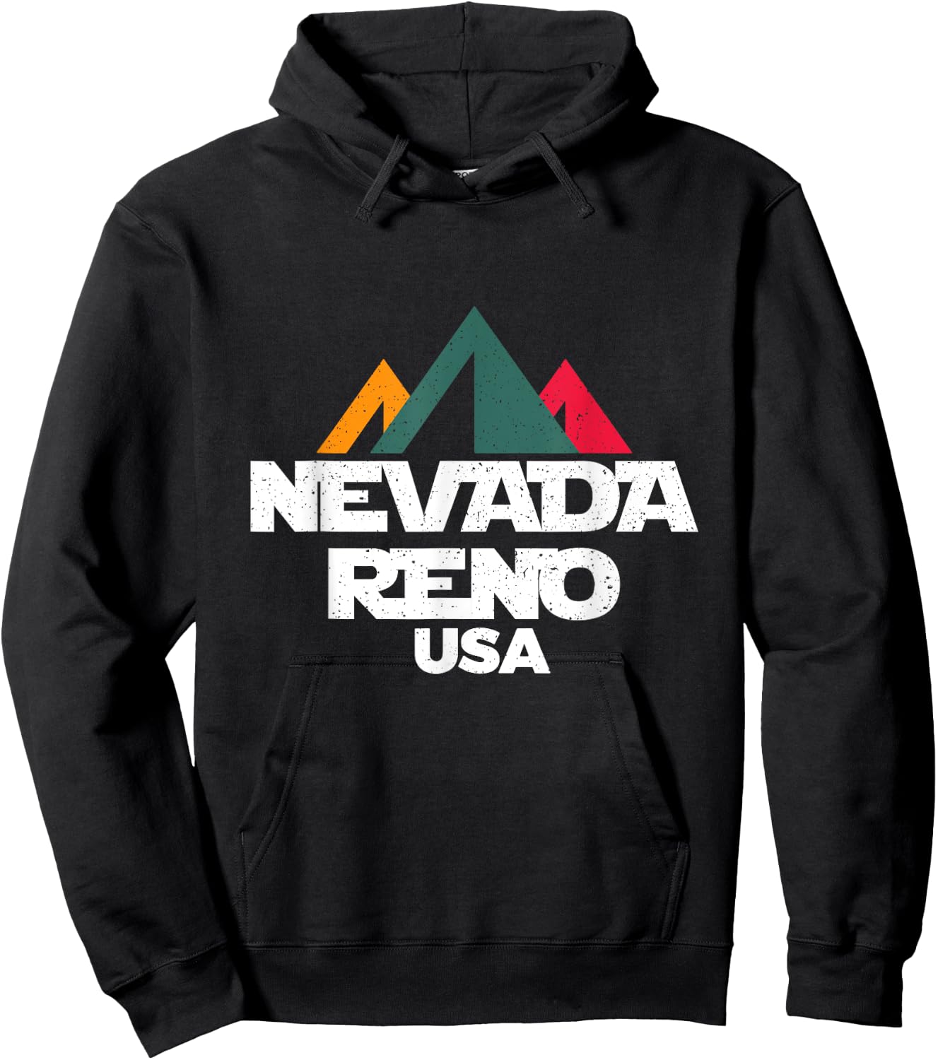 Vintage Retro Mountains Nevada Reno USA Vacation Hiking Hoodie - Hoodie | Black