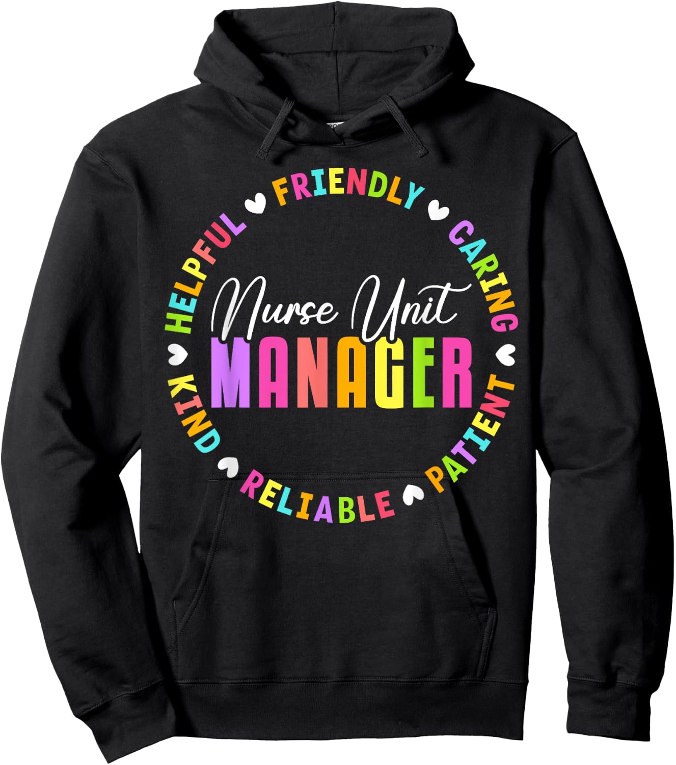 Nurse Unit Manager Heart Appreciation Hoodie - Hoodie | Black