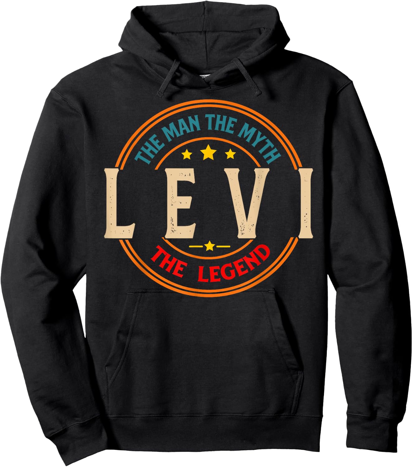LEVI The Man The Myth The Legend Vintage Personalized Hoodie - Hoodie | Black