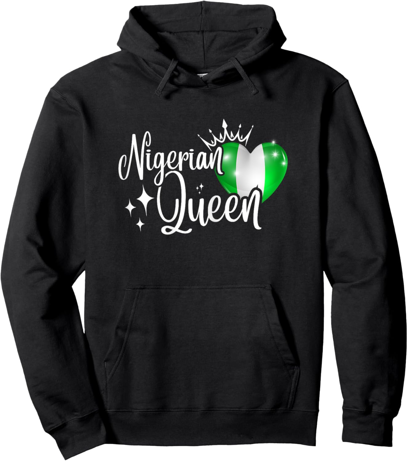 Nigerian Queen I Heart Nigeria Flag Hoodie - Hoodie | Black