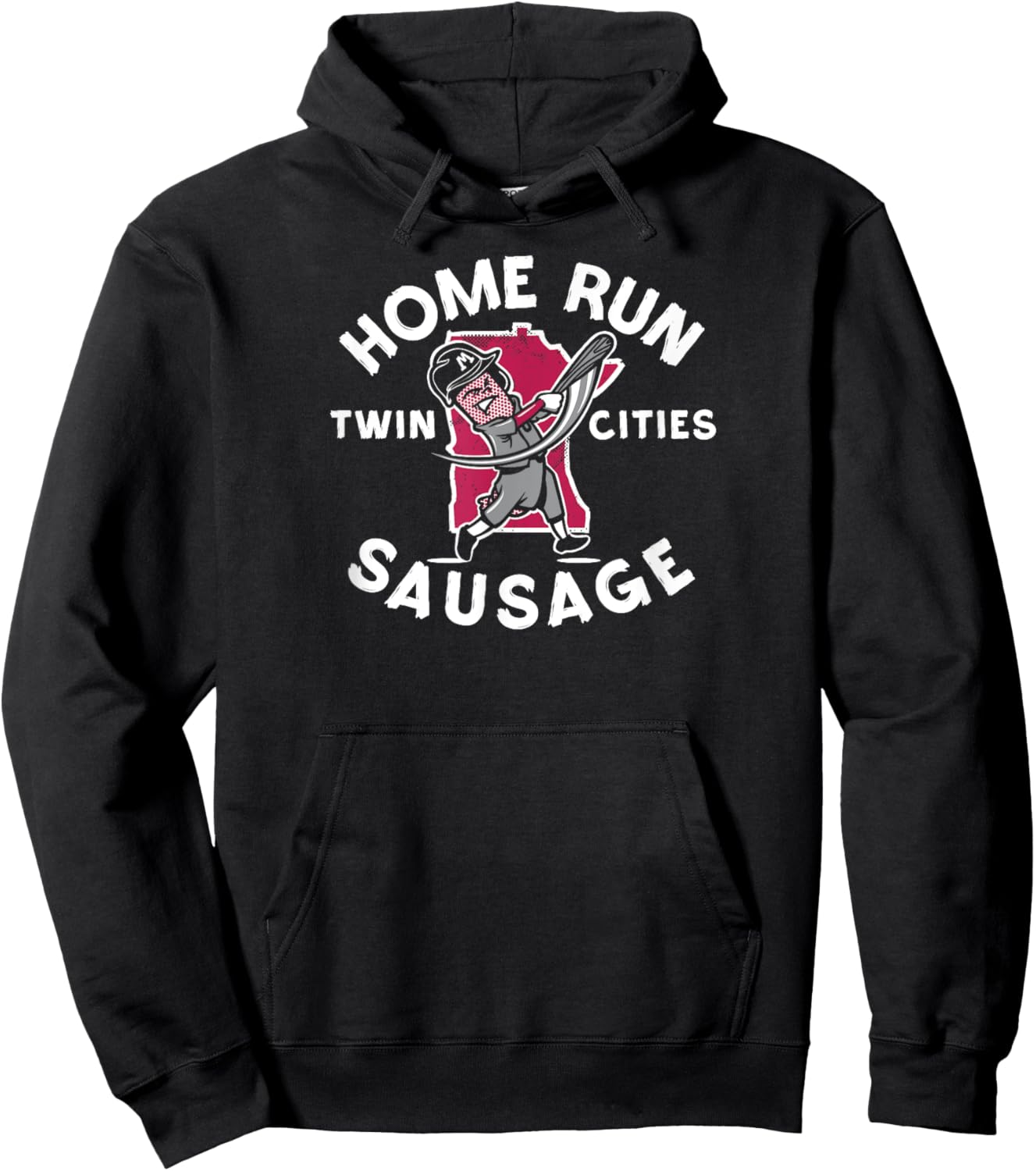 BreakingT Home Run Sausage (Navy) - Minnesota Baseball Hoodie - Hoodie | Black
