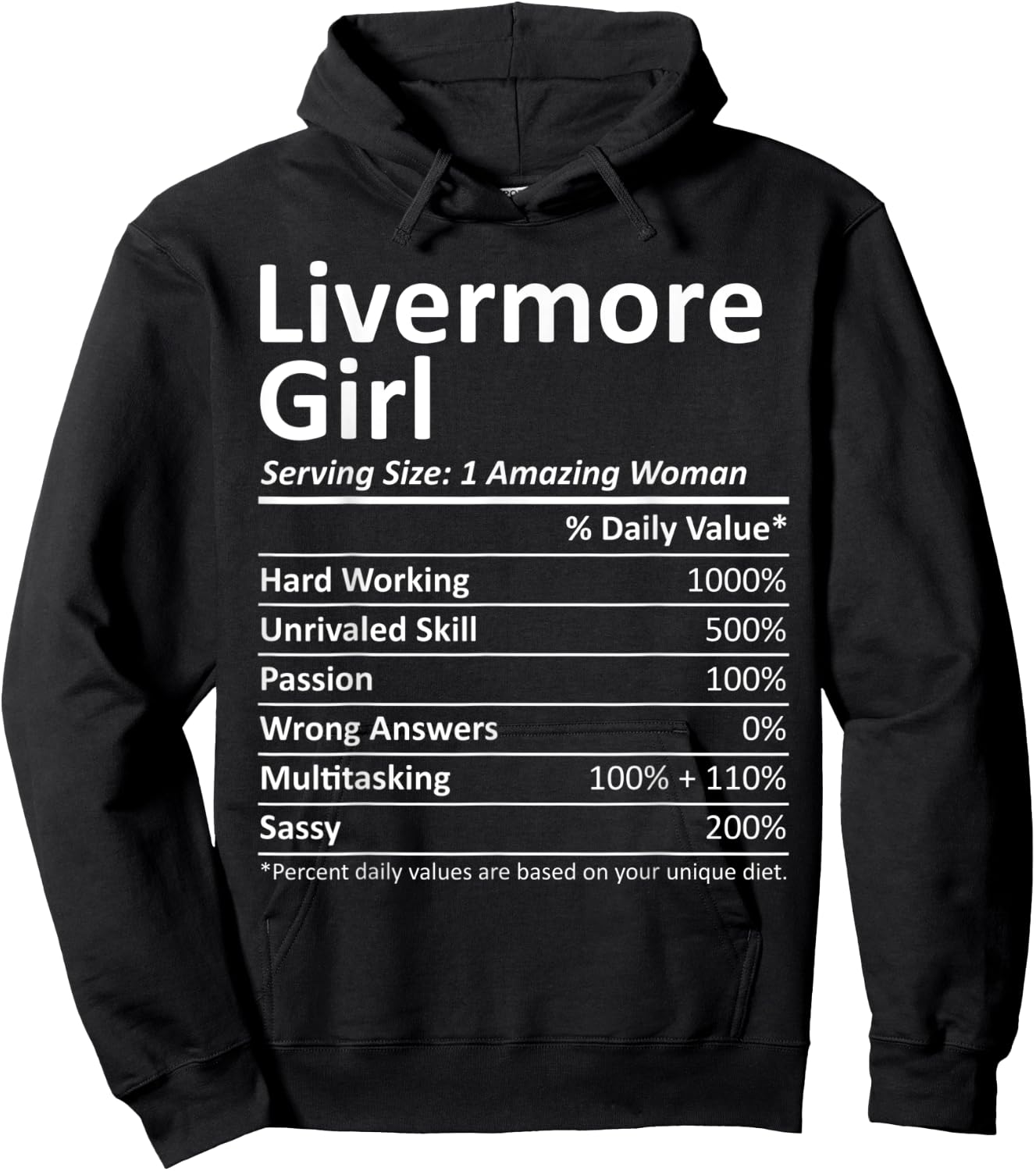 LIVERMORE GIRL CA CALIFORNIA Funny City Home Roots USA Gift Hoodie - Hoodie | Black