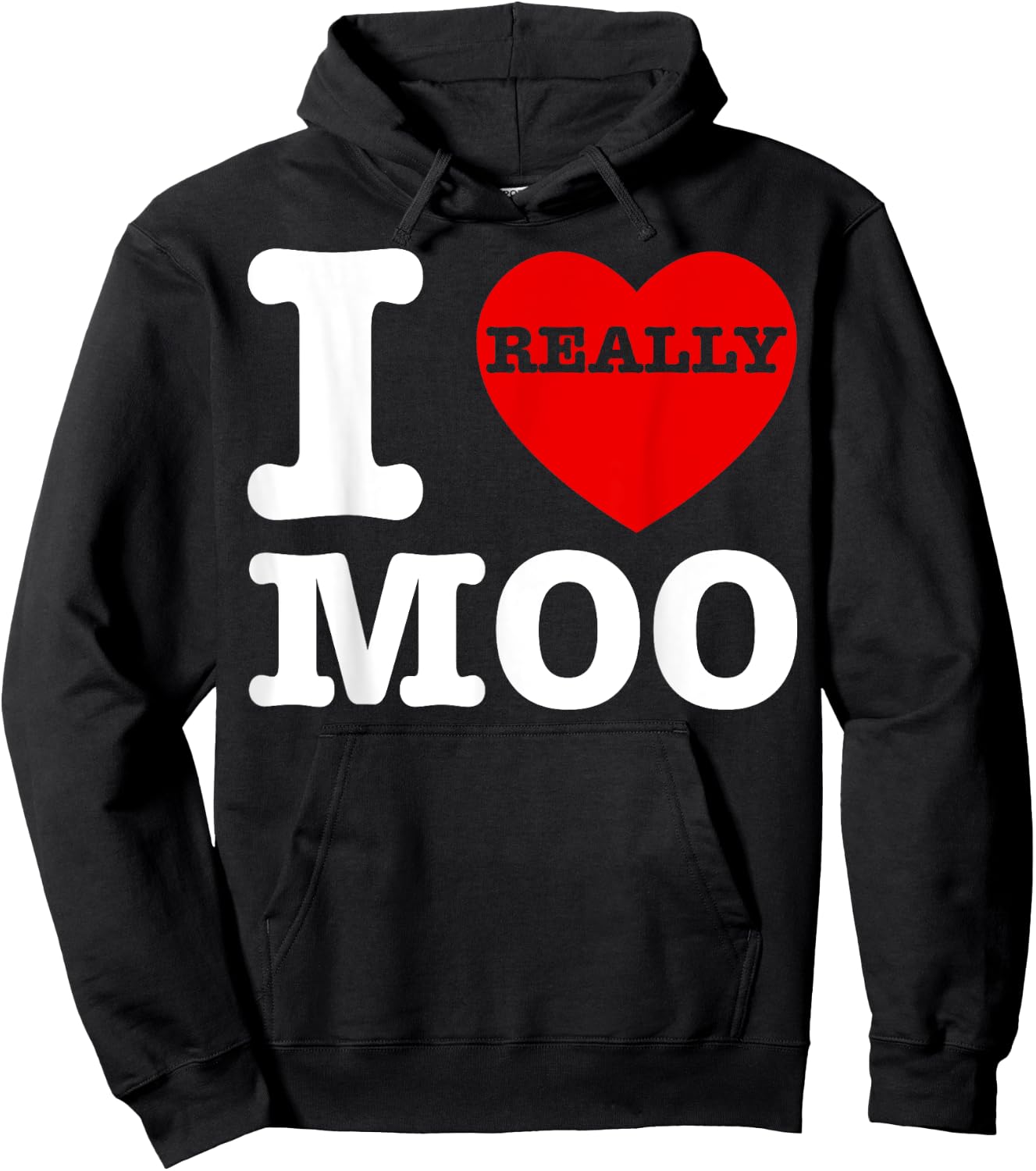 Funny I Love Moo Heart Cows Farmer Day Lover Men Women Kids Hoodie - Hoodie | Black