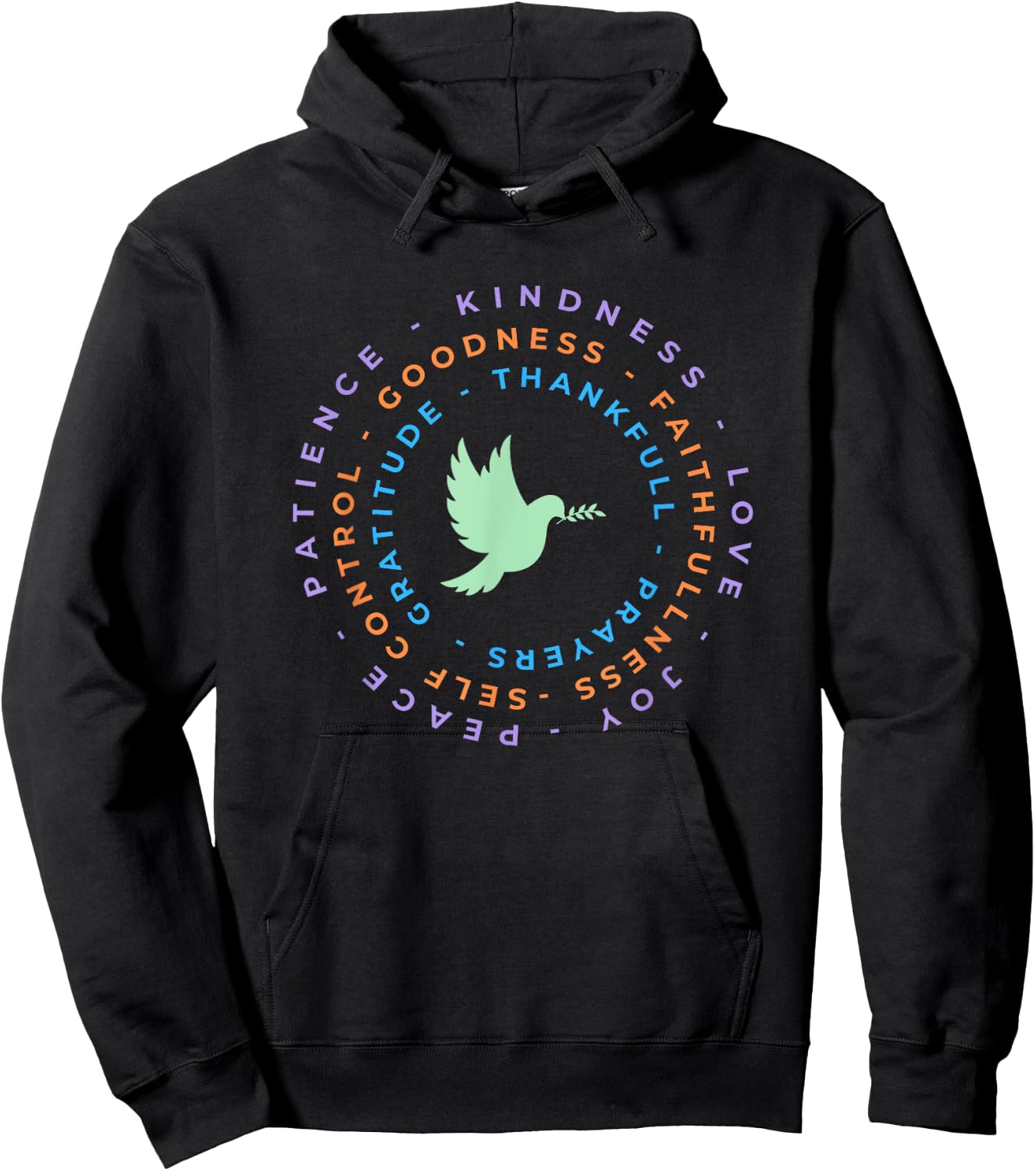 Kindness, Love, Joy, Patience, Peace, Thankful, Goodness Hoodie - Hoodie | Black
