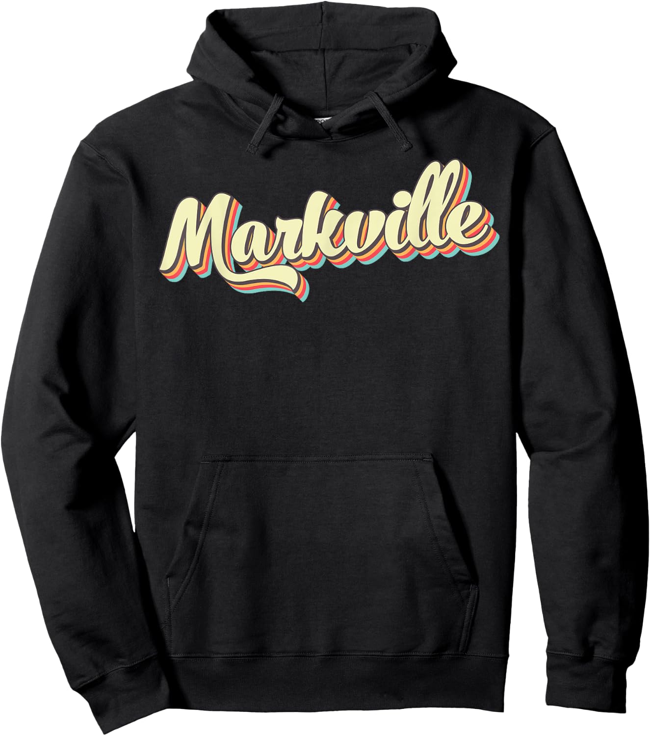 Markville Retro Art Baseball Font Vintage Hoodie - Hoodie | Black