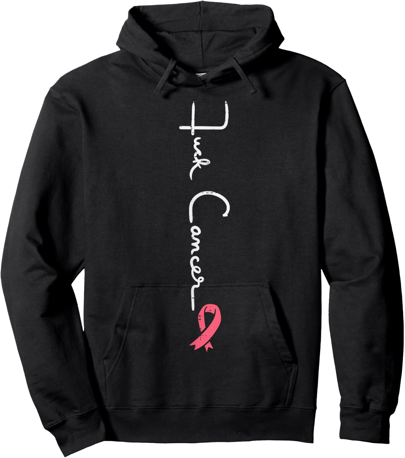 F Cancer Pink Ribbon Survivor Breast Cancer Awareness Women Hoodie - Hoodie | Black