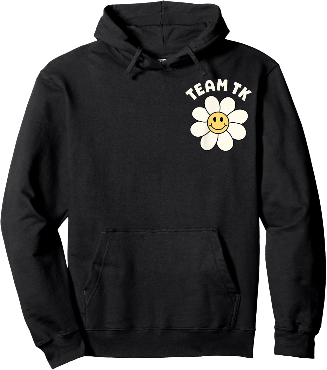 TK Team TK Teacher Daisy Back to School Kid Smile Face Heart Hoodie - Hoodie | Black