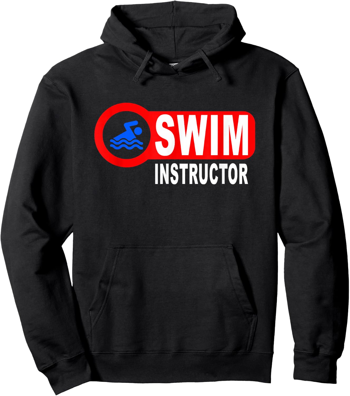 Swim Instructor Fun Swimming Teacher Graphic Art Hoodie - Hoodie | Black