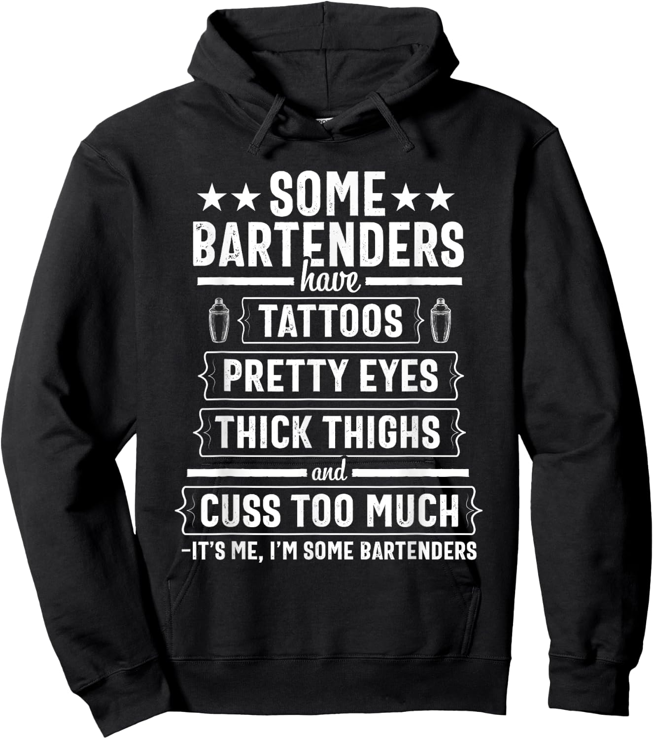 Bartender Gift Women Men Thighs Funny Bartending Mixologist Small Hoodie - Hoodie | Black