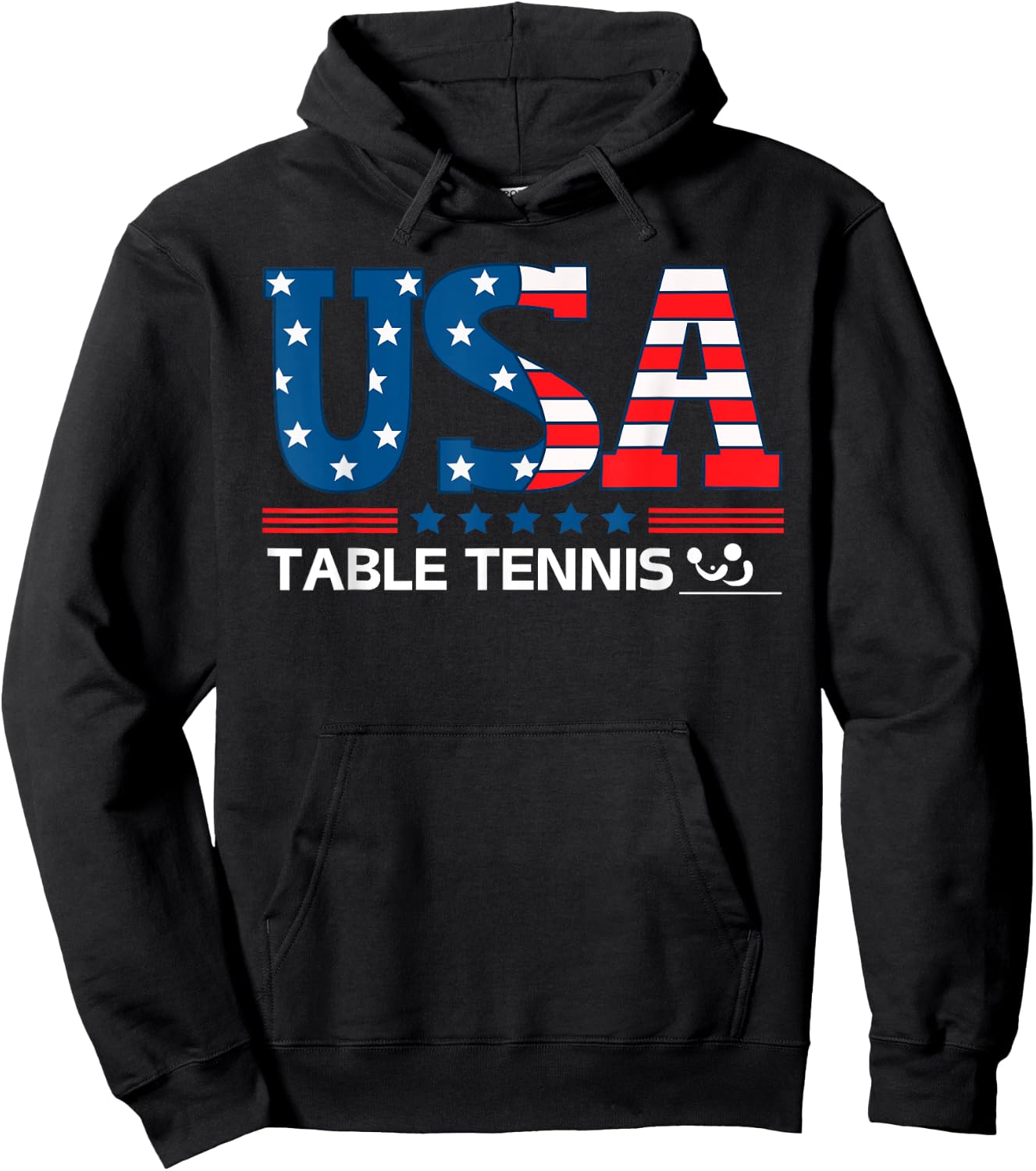 Table Tennis United States Flag USA Team Sport Table Tennis Hoodie - Hoodie | Black