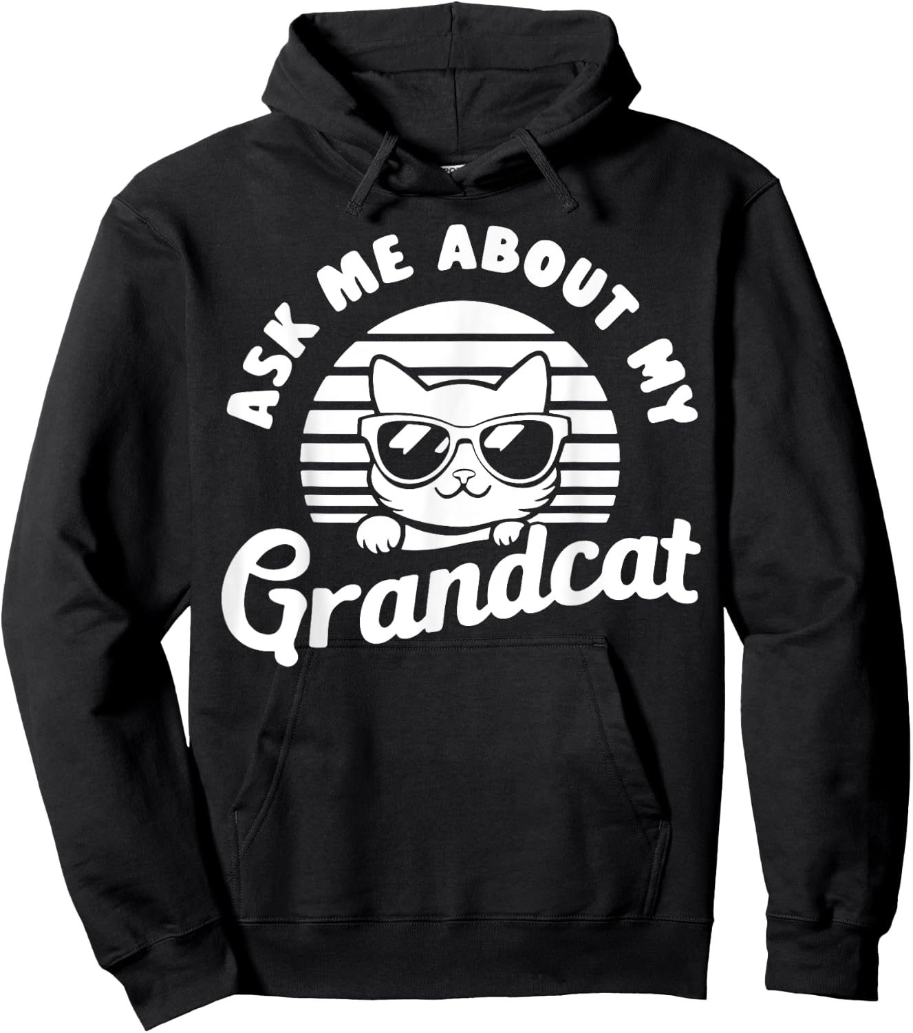 Ask Me About My Grandcat Grandma Granddad Cat Dad Pet Love Hoodie - Hoodie | Black
