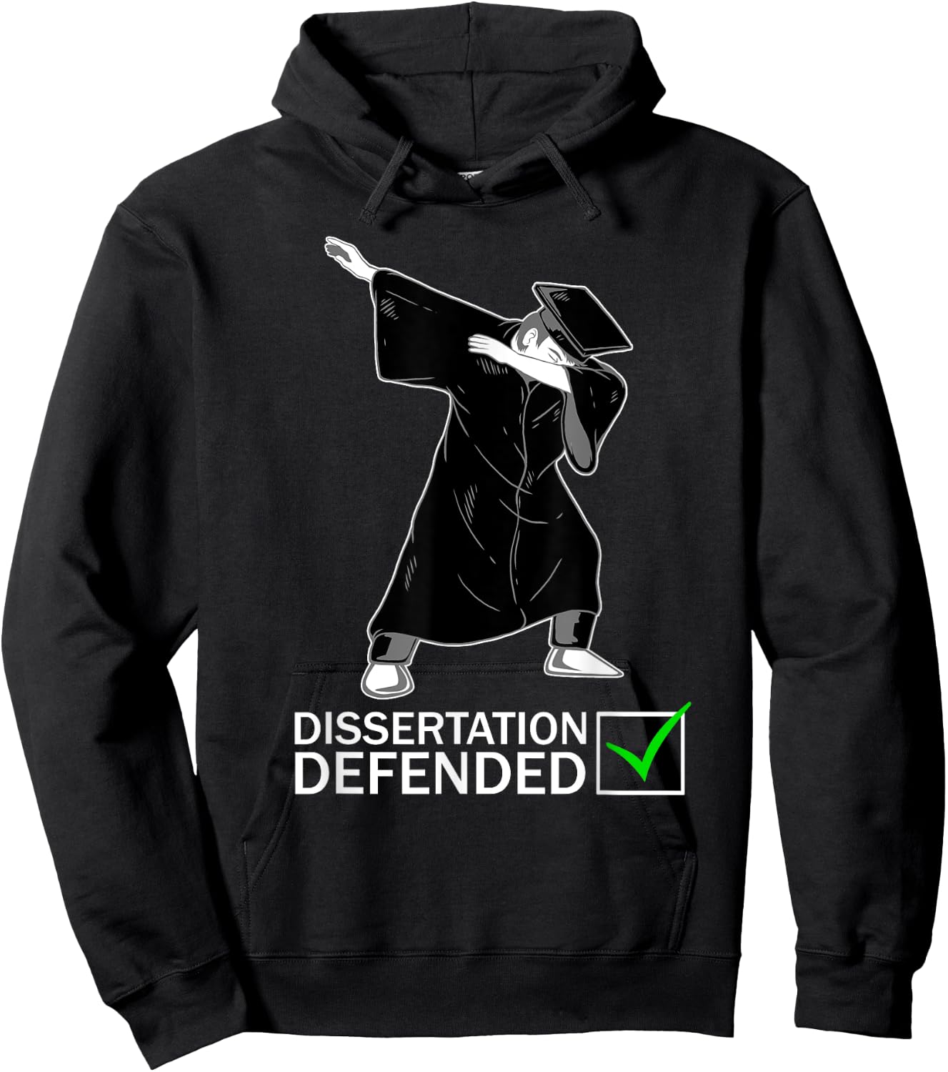 Dissertation Defense Dabbing Doctorate Funny Ph.D. Gift Hoodie - Hoodie | Black