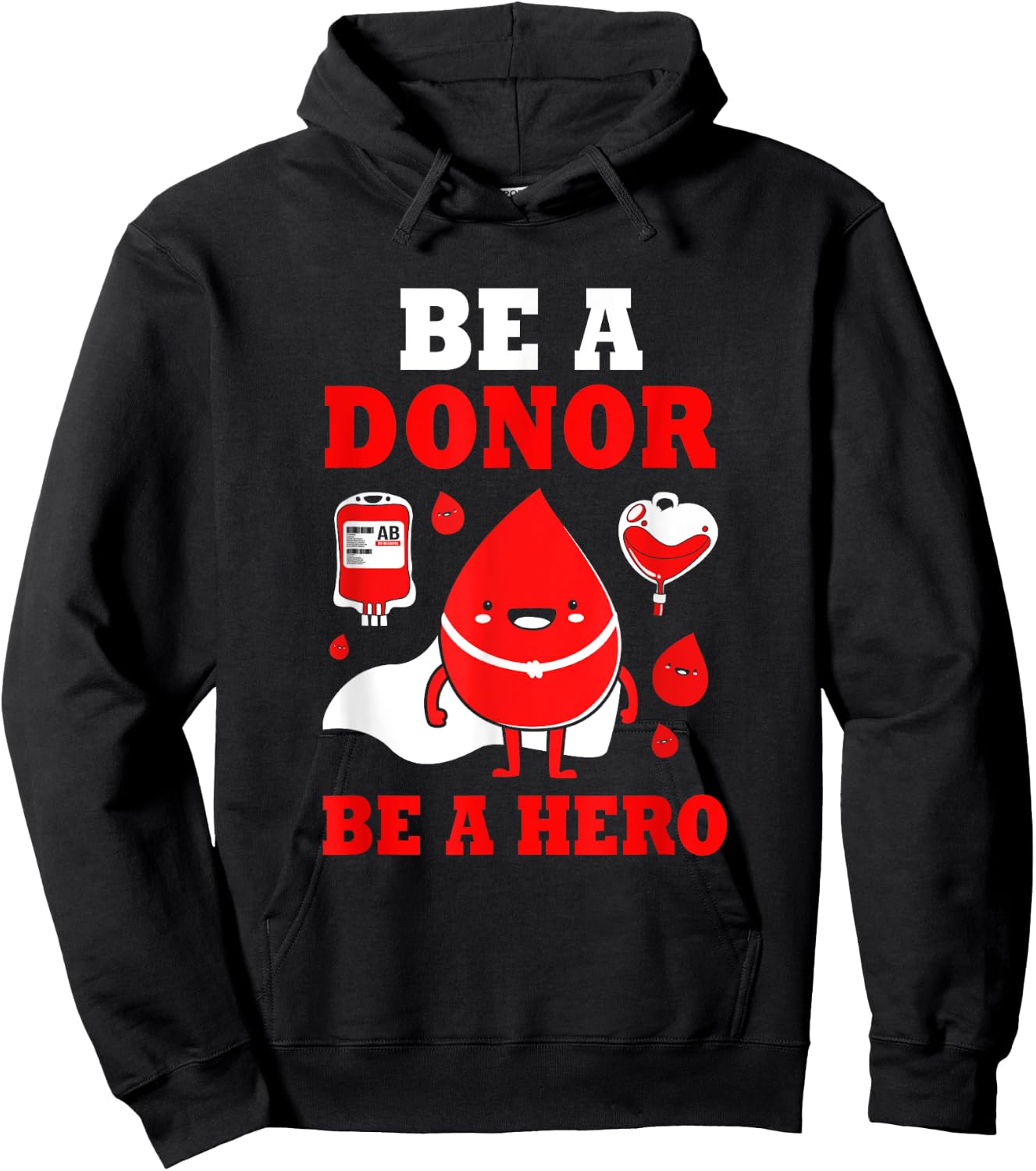 Donor Hero Phlebotomy Blood Donor Awareness Hoodie - Hoodie | Black