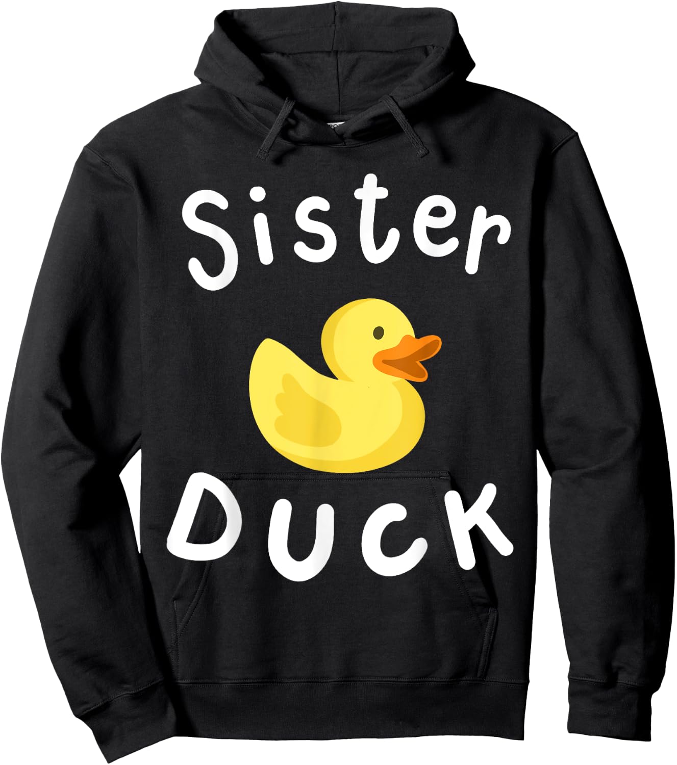 Sister Duck Birthday Rubber Duck Lover Family Matching Girls Hoodie - Hoodie | Black