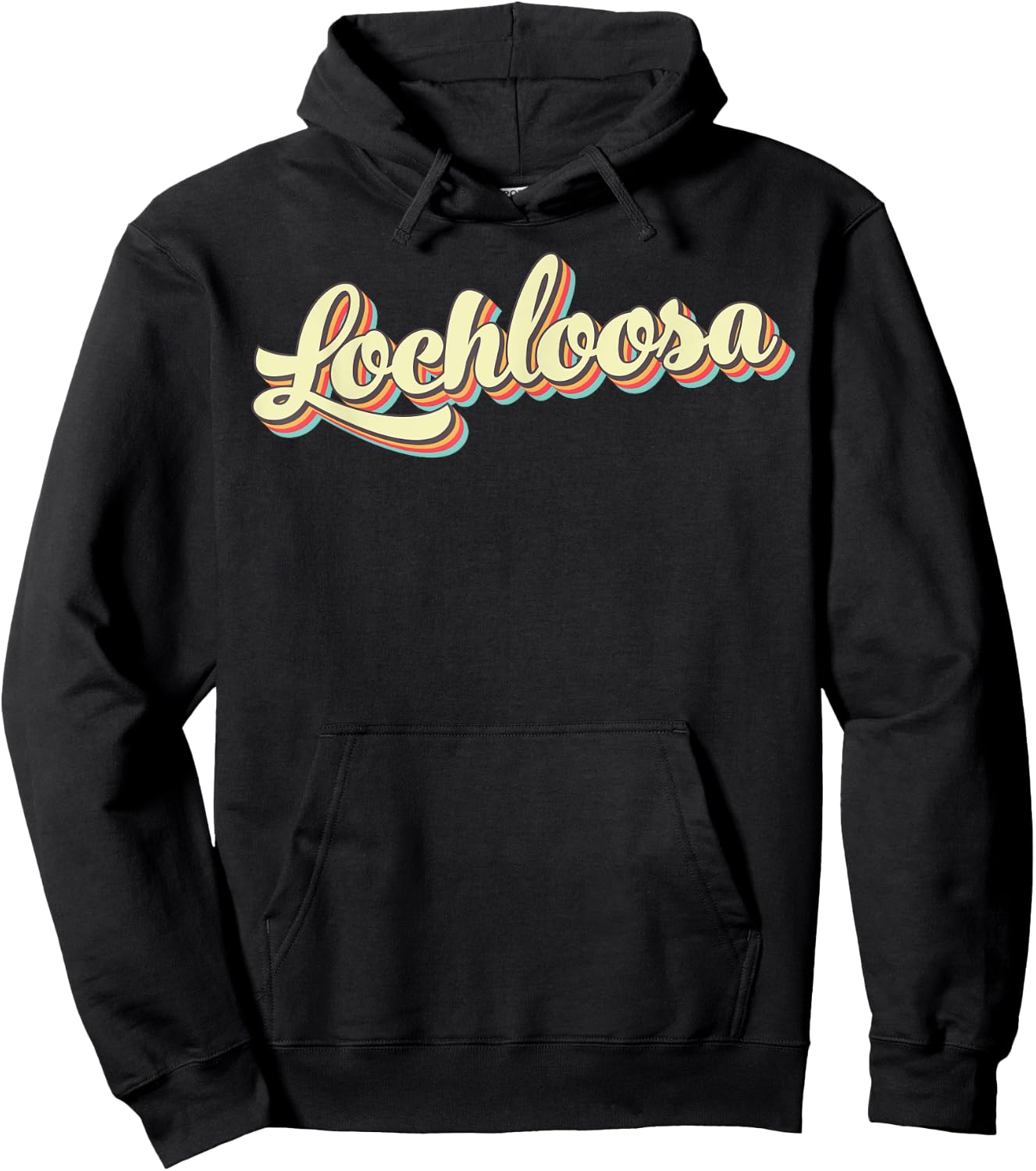 Lochloosa Retro Art Baseball Font Vintage Hoodie - Hoodie | Black