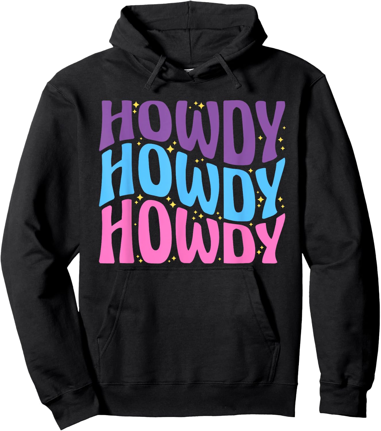 Howdy Cute Farming lettering Cowboy Girl Hoodie - Hoodie | Black