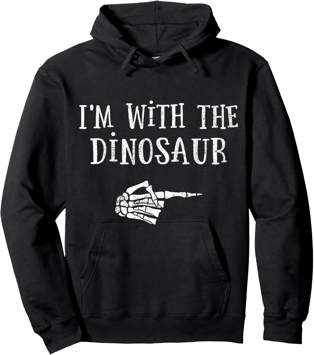 Im with dinosaur matching partner couple costume halloween Hoodie - Hoodie | Black