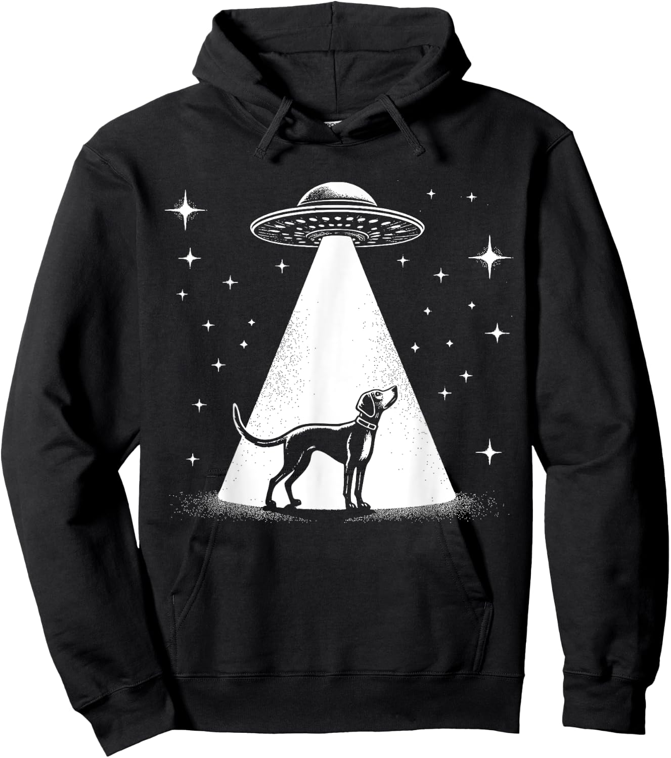 American Foxhound Mom Dad Dog - Funny Alien UFO Hoodie - Hoodie | Black