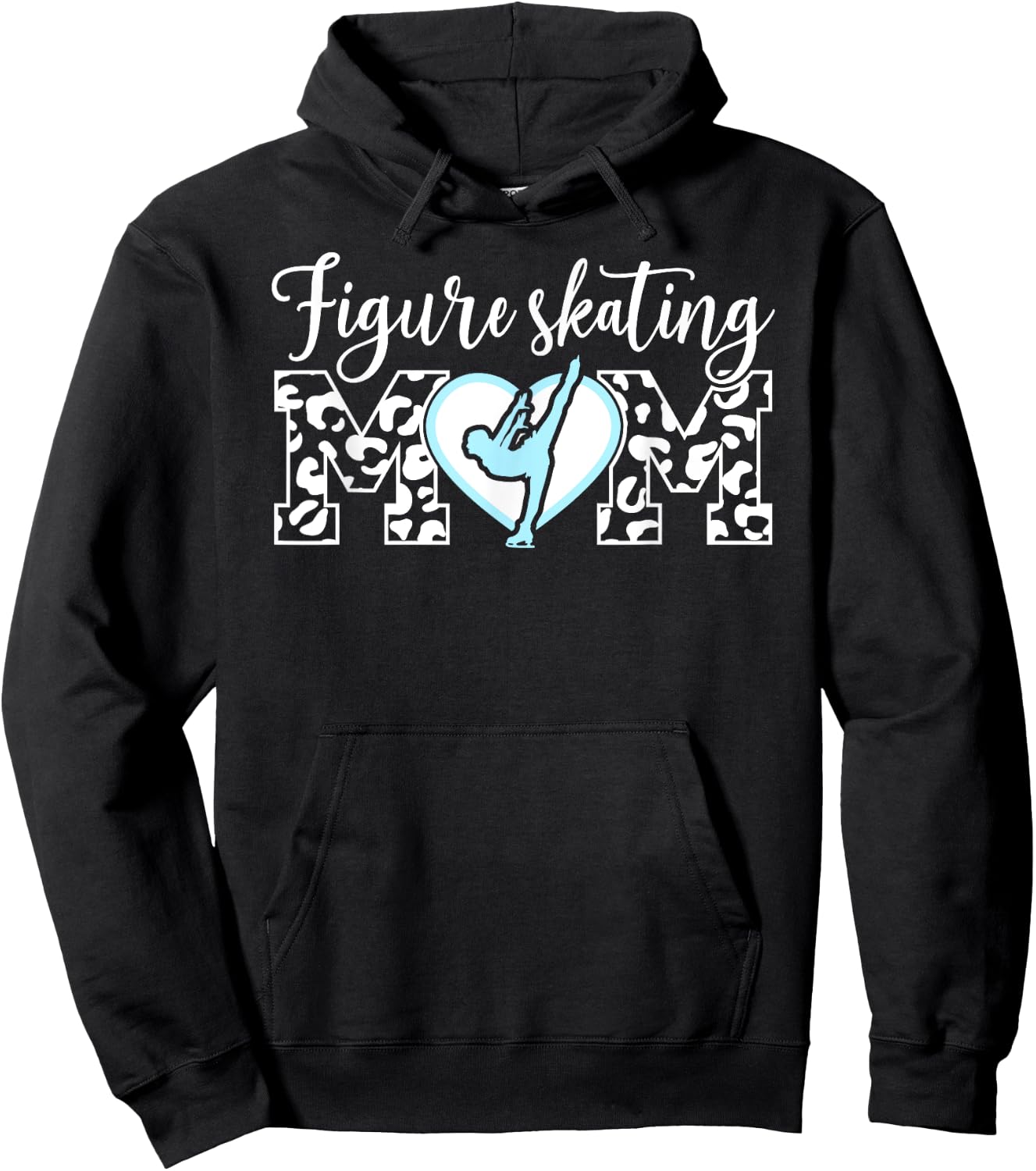Figure Skating Mom Heart Mom Of A Figure Skater Mother Hoodie - Hoodie | Black