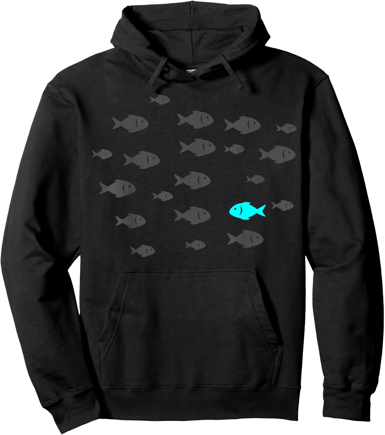 Fish Swim Against The Current In The Sea - Think Differently Hoodie - Hoodie | Black