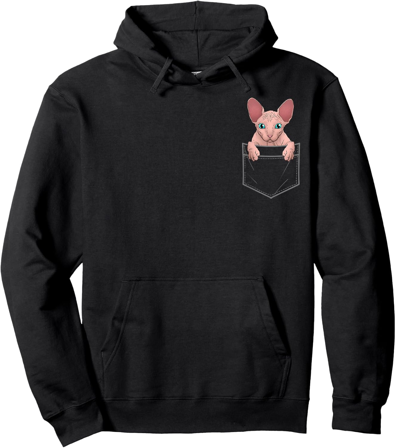 Cute Sphynx Cat Art Women Kids Hairless Cat Sphynx Hoodie - Hoodie | Black