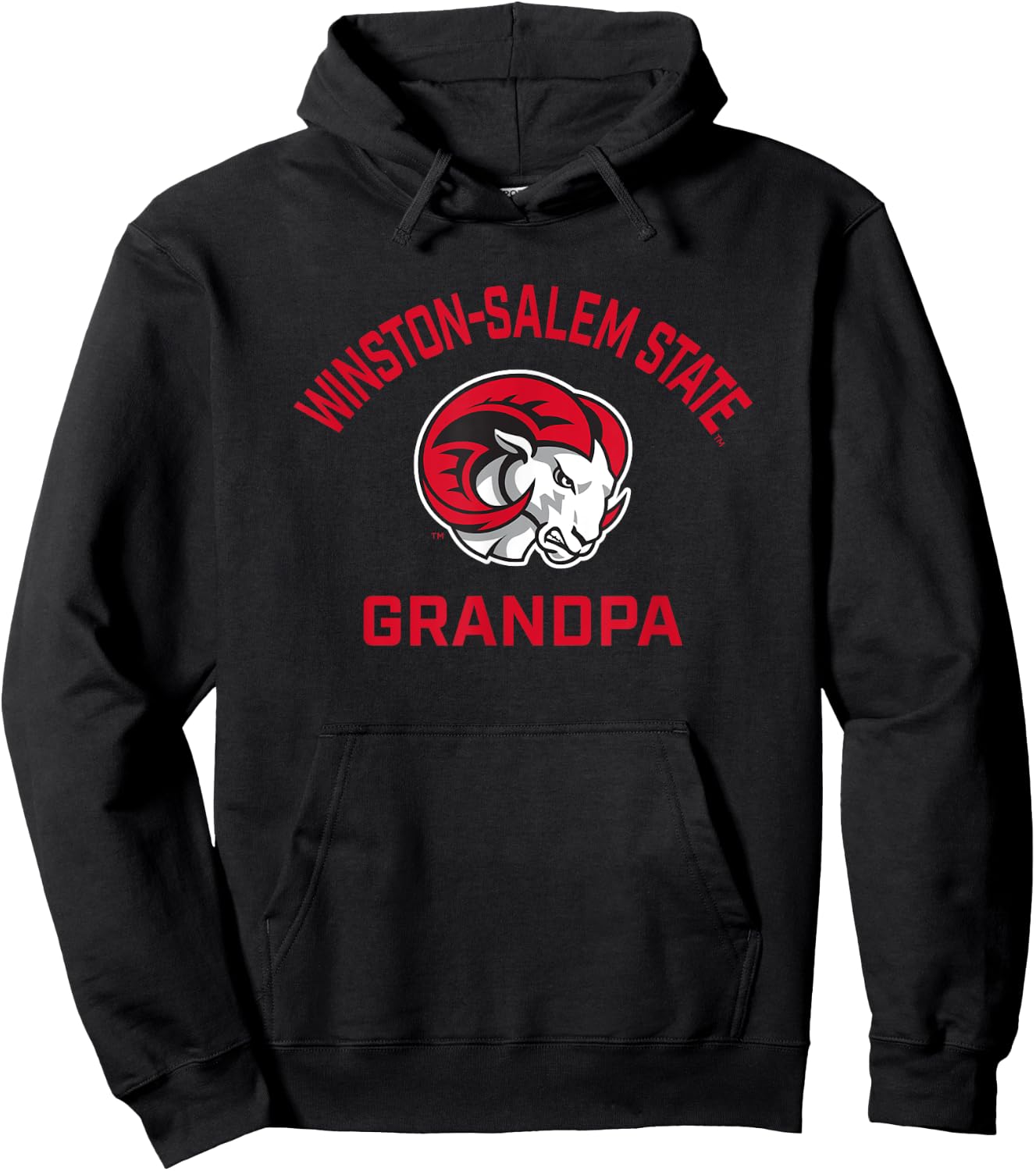 Winston-Salem State University WSSU Rams Arched Grandpa Hoodie - Hoodie | Black
