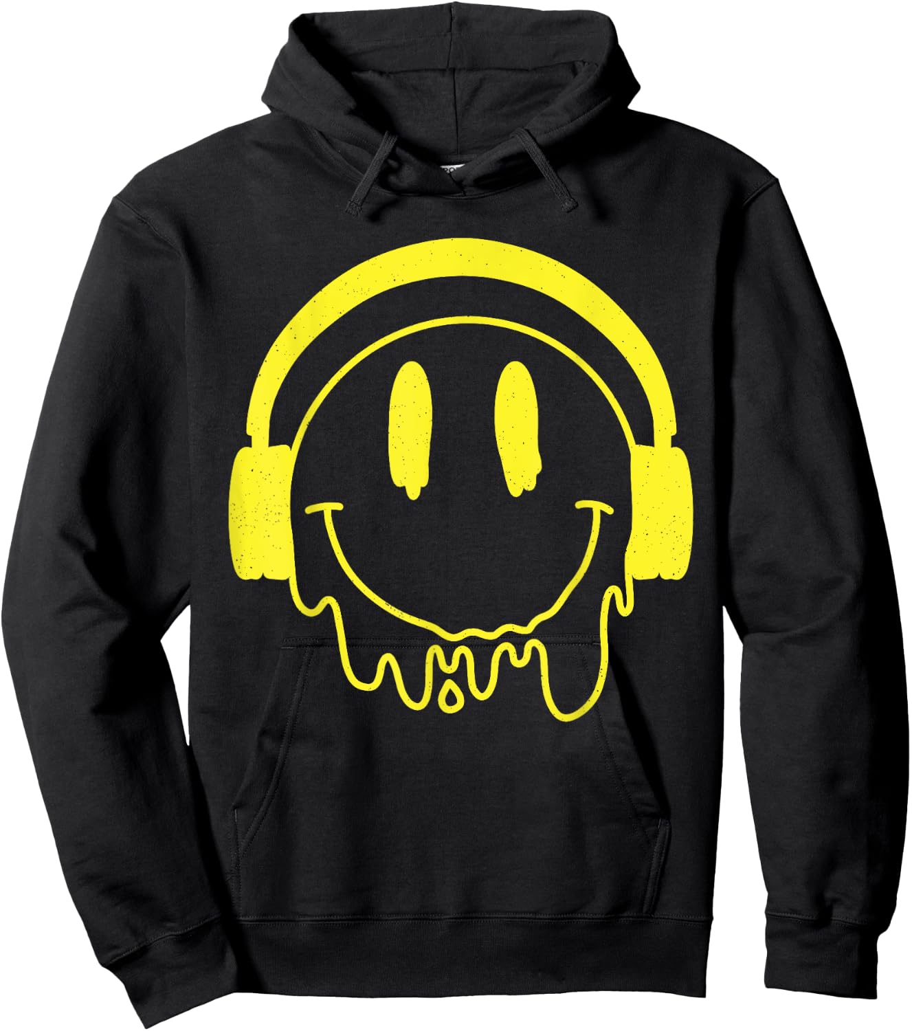 Melting Yellow Smile Funny Smiling Melted Dripping Face Cute Hoodie - Hoodie | Black