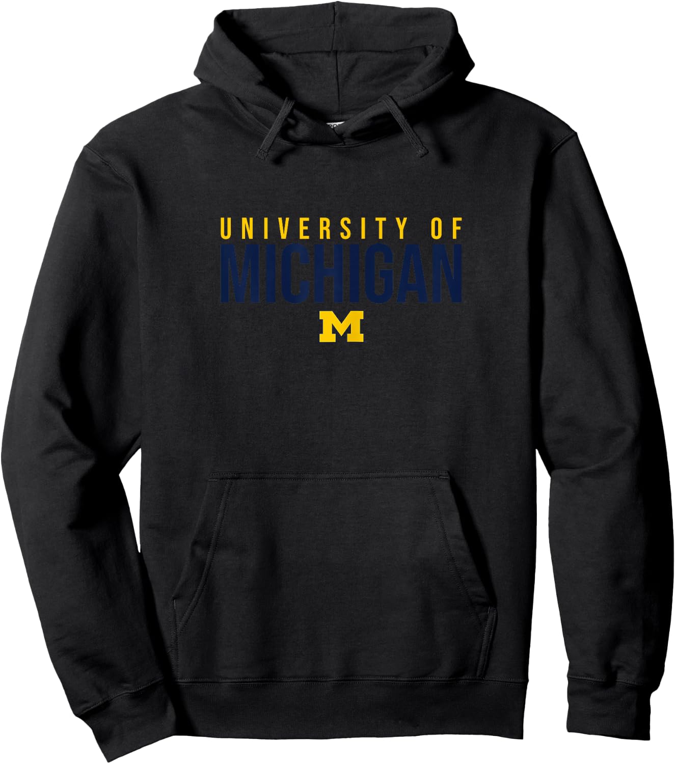 University of Michigan Wolverines U of M Stacked Hoodie - Hoodie | Black