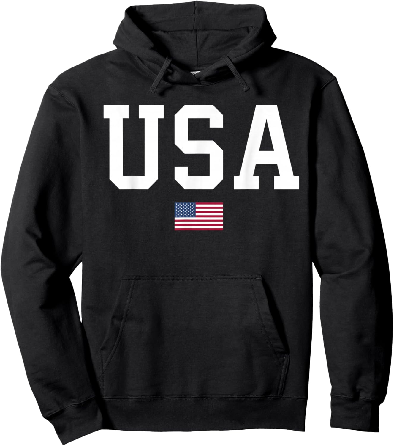 USA American Flag Hoodie - Hoodie | Black