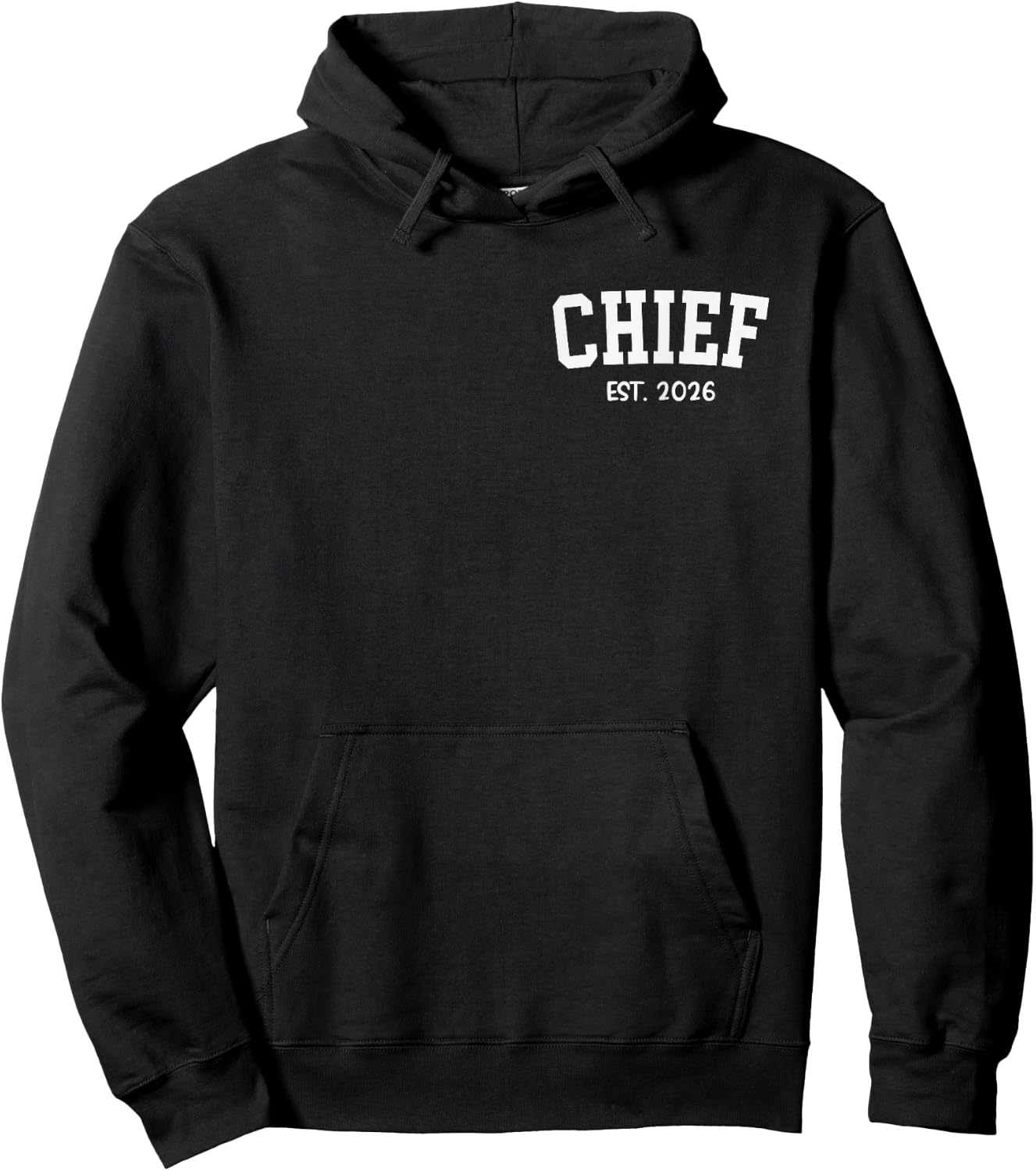 Chief EST. 2026 Classic Grandpa Fathers Day Hoodie - Hoodie | Black