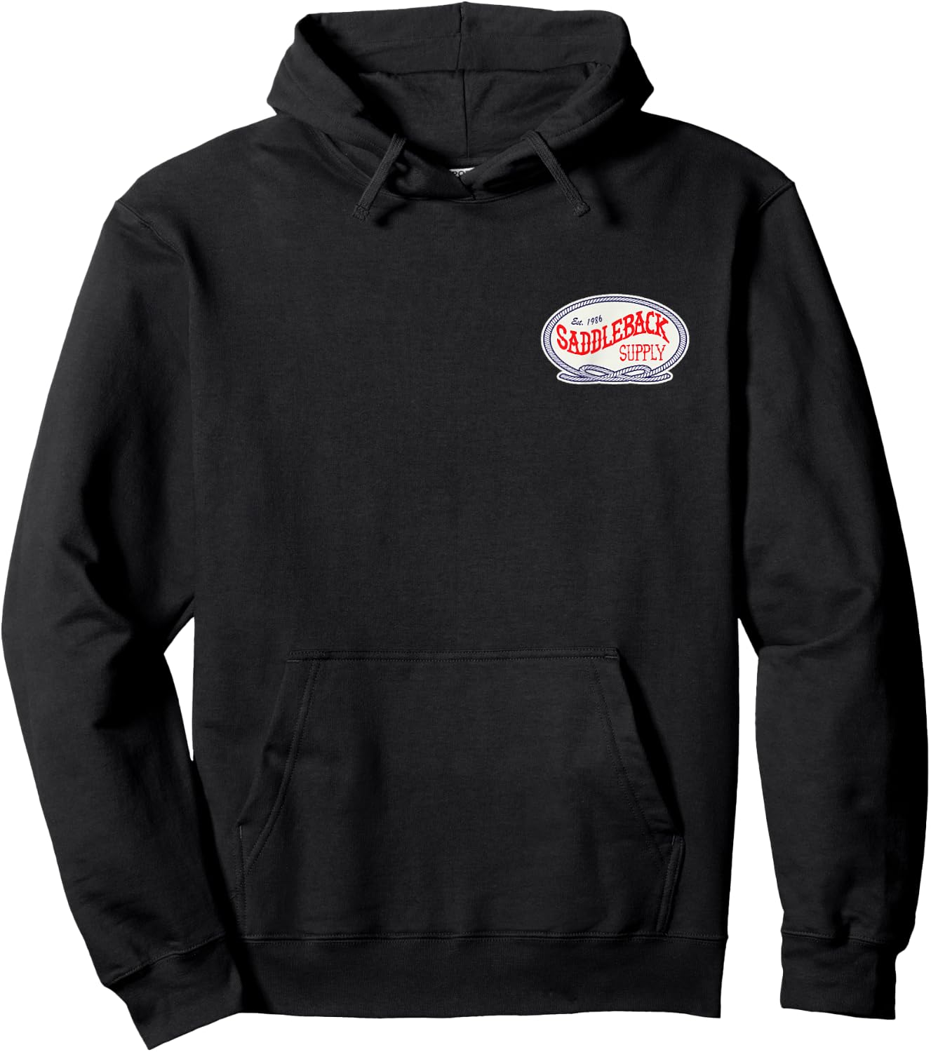 Saddleback Retro Cowboy Roping Logo Lightweight Graphic Hoodie - Hoodie | Black