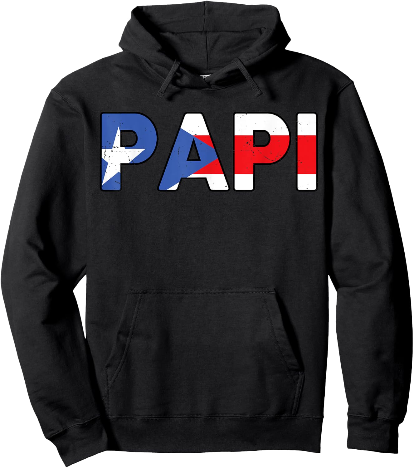 Papi Shirt Puerto Rico Flag Fathers Day Gift Rican Dad Hoodie - Hoodie | Black