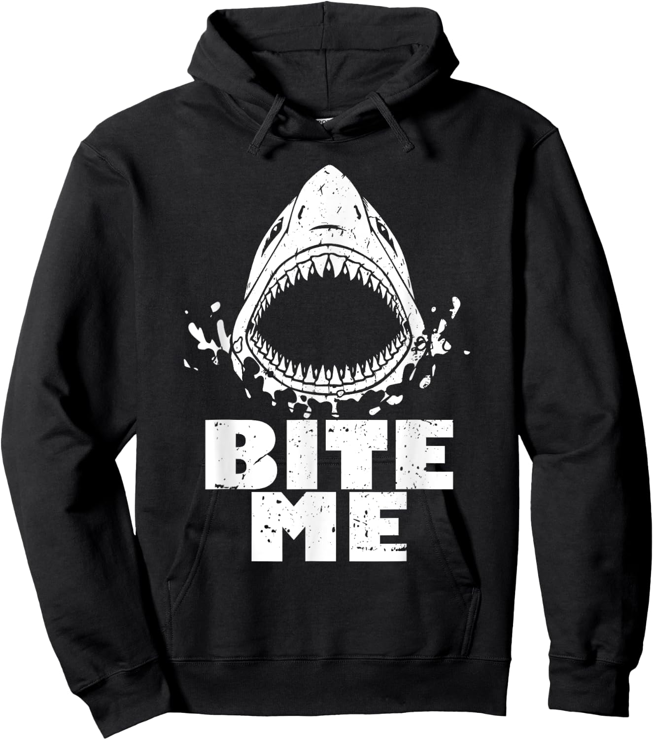 Vintage Shark Shirt - Bite Me - Shark Hoodie - Hoodie | Black