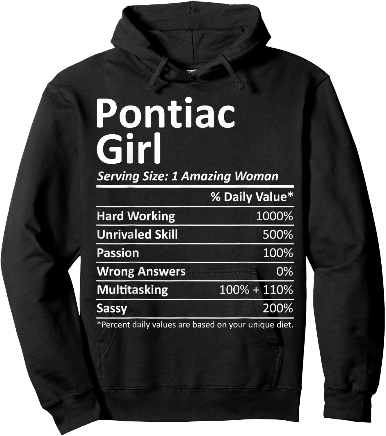 PONTIAC GIRL IL ILLINOIS Funny City Home Roots USA Gift Hoodie - Hoodie | Black