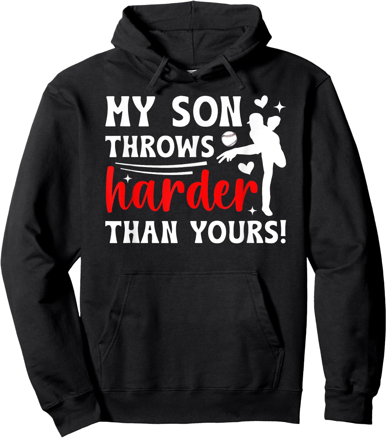 My Son Baseball Pitcher Mom Of A Baseball Pitcher Mother Hoodie - Hoodie | Black